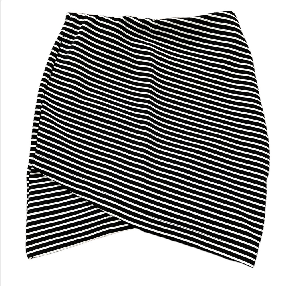 Black and white striped skirt